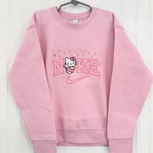 Nike Hello Kitty Hearts Sweatshirt TODDLER Unisex Embroidered Fleece Crewneck